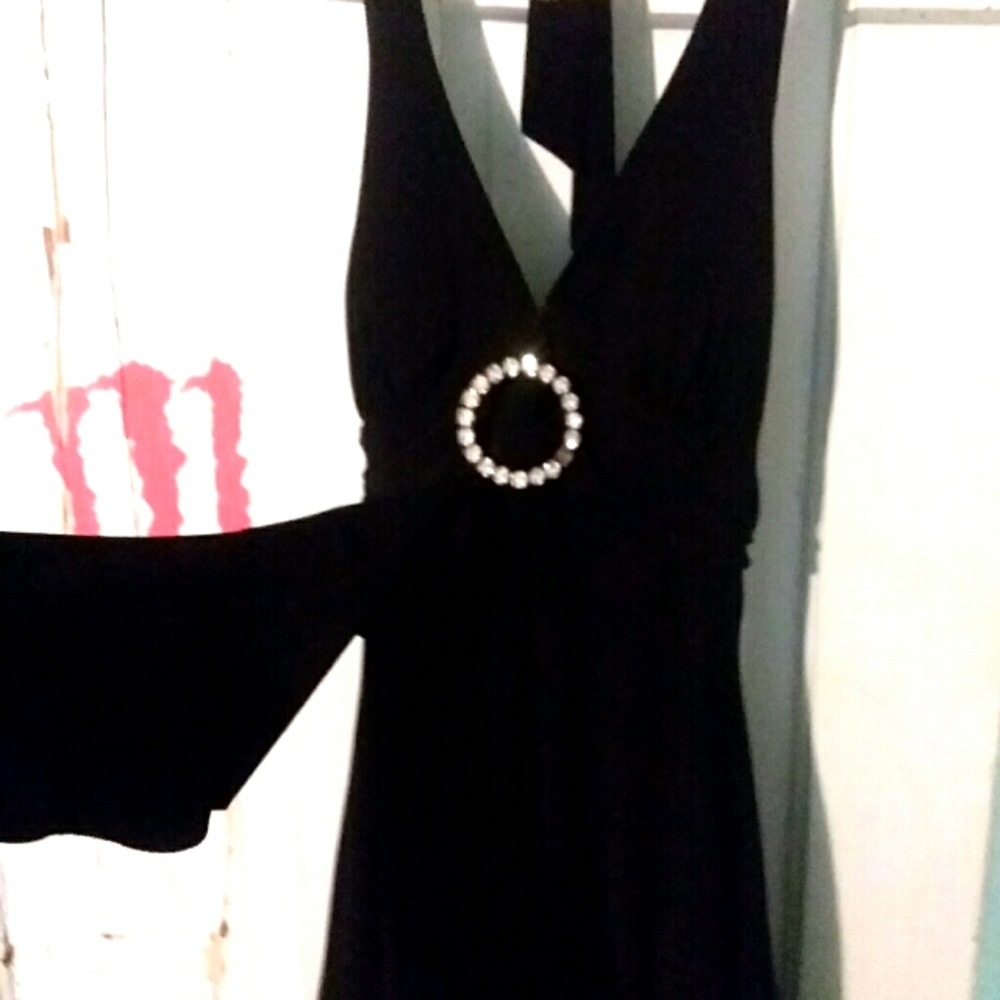 Black halter dress
